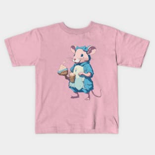 Cute Rat With Ice Cream Kids T-Shirt